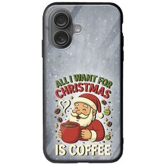 All I Want For Christmas Is - Coffee iPhone 16 Plus Groove TPU (Tempered Glass και TPU)