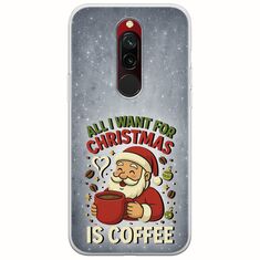 All I Want For Christmas Is - Coffee Xiaomi Redmi 8 Flexible TPU (Διάφανη Σιλικόνη)