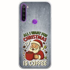 All I Want For Christmas Is - Coffee Xiaomi Redmi Note 8 2021 Flexible TPU (Διάφανη Σιλικόνη)