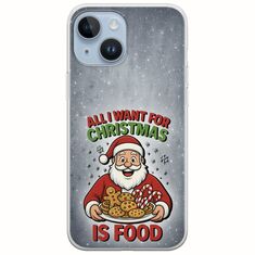 All I Want For Christmas Is - Food iPhone 15 Flexible TPU (Διάφανη Σιλικόνη)