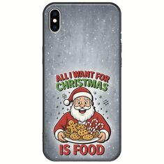 All I Want For Christmas Is - Food iPhone X / XS Black TPU (Μαύρη Σιλικόνη)