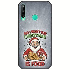All I Want For Christmas Is - Food Huawei P40 Lite E Black TPU (Μαύρη Σιλικόνη)