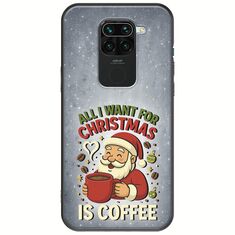 All I Want For Christmas Is - Coffee Xiaomi Redmi Note 9 Black TPU (Μαύρη Σιλικόνη)