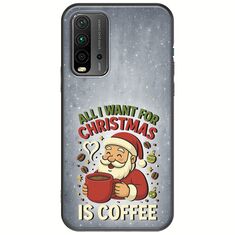 All I Want For Christmas Is - Coffee Xiaomi Redmi 9T Black TPU (Μαύρη Σιλικόνη)