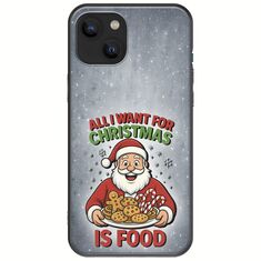 All I Want For Christmas Is - Food iPhone 14 Plus Black TPU (Μαύρη Σιλικόνη)