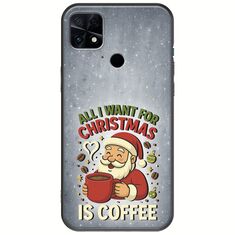 All I Want For Christmas Is - Coffee Xiaomi Poco C40 Black TPU (Μαύρη Σιλικόνη)