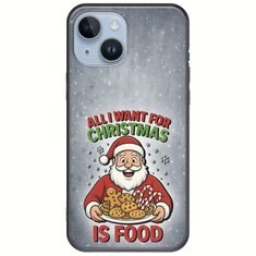 All I Want For Christmas Is - Food iPhone 15 Black TPU (Μαύρη Σιλικόνη)