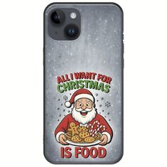 All I Want For Christmas Is - Food iPhone 15 Plus Black TPU (Μαύρη Σιλικόνη)