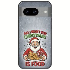 All I Want For Christmas Is - Food Google Pixel 8a 5G Black TPU (Μαύρη Σιλικόνη)