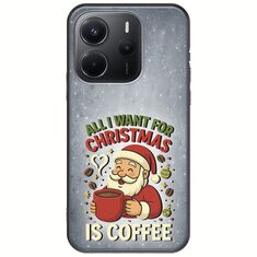 All I Want For Christmas Is - Coffee Xiaomi Redmi Note 14 4G Black TPU (Μαύρη Σιλικόνη)