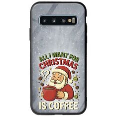 All I Want For Christmas Is - Coffee Samsung Galaxy S10 Plus Groove TPU (Tempered Glass και TPU)