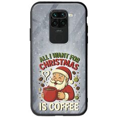All I Want For Christmas Is - Coffee Xiaomi Redmi Note 9 Groove TPU (Tempered Glass και TPU)