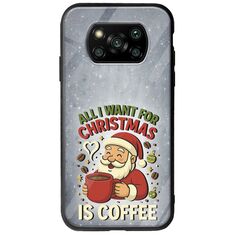 All I Want For Christmas Is - Coffee Xiaomi Poco X3 NFC / X3 Pro Groove TPU (Tempered Glass και TPU)
