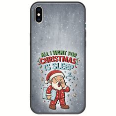 All I Want For Christmas Is - Sleep iPhone X / XS Black TPU (Μαύρη Σιλικόνη)
