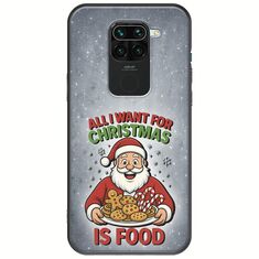 All I Want For Christmas Is - Food Xiaomi Redmi Note 9 Black TPU (Μαύρη Σιλικόνη)