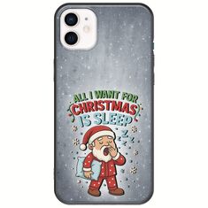 All I Want For Christmas Is - Sleep iPhone 12 Black TPU (Μαύρη Σιλικόνη)