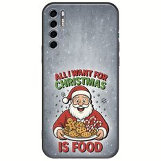 All I Want For Christmas Is - Food TCL 20S / 20 5G / 20L / 20L+ Black TPU (Μαύρη Σιλικόνη)