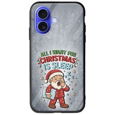 All I Want For Christmas Is - Sleep iPhone 16 Groove TPU (Tempered Glass και TPU)