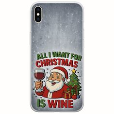All I Want For Christmas Is - Wine iPhone X / XS Flexible TPU (Διάφανη Σιλικόνη)