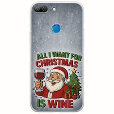 All I Want For Christmas Is - Wine Huawei Honor 9 Lite Flexible TPU (Διάφανη Σιλικόνη)