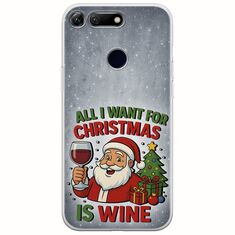 All I Want For Christmas Is - Wine Huawei Honor View 20 Flexible TPU (Διάφανη Σιλικόνη)
