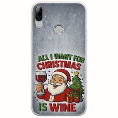All I Want For Christmas Is - Wine Huawei Honor Play Flexible TPU (Διάφανη Σιλικόνη)