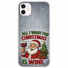 All I Want For Christmas Is - Wine iPhone 12 mini Flexible TPU (Διάφανη Σιλικόνη)