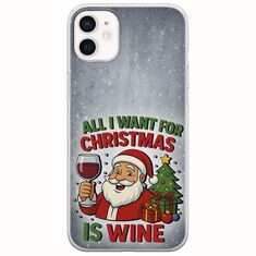 All I Want For Christmas Is - Wine iPhone 12 Flexible TPU (Διάφανη Σιλικόνη)
