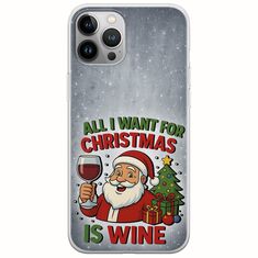 All I Want For Christmas Is - Wine iPhone 12 Pro Max Flexible TPU (Διάφανη Σιλικόνη)