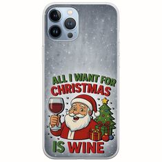 All I Want For Christmas Is - Wine iPhone 12 Pro Flexible TPU (Διάφανη Σιλικόνη)