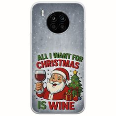 All I Want For Christmas Is - Wine Huawei Nova 8i Flexible TPU (Διάφανη Σιλικόνη)
