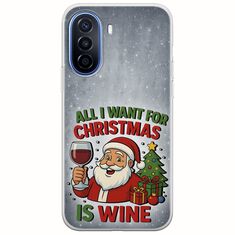 All I Want For Christmas Is - Wine Huawei Nova Y70 Flexible TPU (Διάφανη Σιλικόνη)
