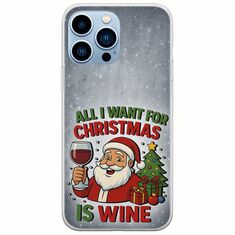 All I Want For Christmas Is - Wine iPhone 14 Pro Max Flexible TPU (Διάφανη Σιλικόνη)