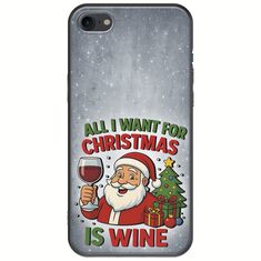 All I Want For Christmas Is - Wine iPhone 7 Black TPU (Μαύρη Σιλικόνη)