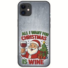 All I Want For Christmas Is - Wine iPhone 11 Black TPU (Μαύρη Σιλικόνη)