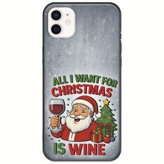 All I Want For Christmas Is - Wine iPhone 12 mini Black TPU (Μαύρη Σιλικόνη)