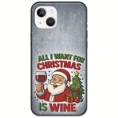 All I Want For Christmas Is - Wine iPhone 14 Black TPU (Μαύρη Σιλικόνη)