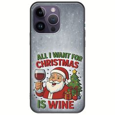 All I Want For Christmas Is - Wine iPhone 15 Pro Black TPU (Μαύρη Σιλικόνη)