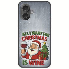All I Want For Christmas Is - Wine iPhone 16 Plus Black TPU (Μαύρη Σιλικόνη)