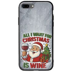 All I Want For Christmas Is - Wine iPhone 8 Plus Groove TPU (Tempered Glass και TPU)