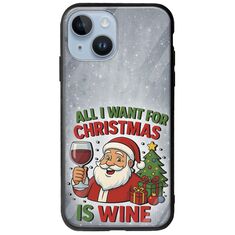 All I Want For Christmas Is - Wine iPhone 15 Groove TPU (Tempered Glass και TPU)