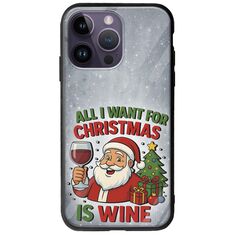 All I Want For Christmas Is - Wine iPhone 15 Pro Groove TPU (Tempered Glass και TPU)