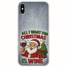 All I Want For Christmas Is - Wine iPhone XS Max Flexible TPU (Διάφανη Σιλικόνη)