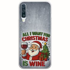 All I Want For Christmas Is - Wine Samsung Galaxy A50 Flexible TPU (Διάφανη Σιλικόνη)