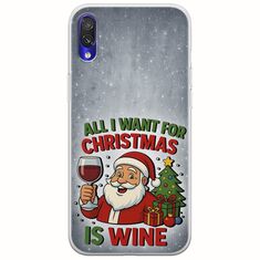 All I Want For Christmas Is - Wine Xiaomi Redmi 7 Flexible TPU (Διάφανη Σιλικόνη)