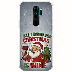 All I Want For Christmas Is - Wine Xiaomi Redmi Note 8 Pro Flexible TPU (Διάφανη Σιλικόνη)