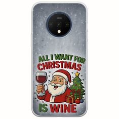All I Want For Christmas Is - Wine OnePlus 7T Flexible TPU (Διάφανη Σιλικόνη)