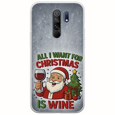 All I Want For Christmas Is - Wine Xiaomi Redmi 9 Flexible TPU (Διάφανη Σιλικόνη)