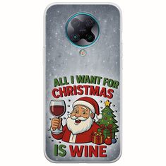 All I Want For Christmas Is - Wine Xiaomi Poco F2 Pro Flexible TPU (Διάφανη Σιλικόνη)