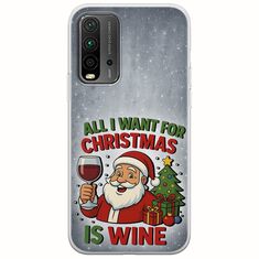 All I Want For Christmas Is - Wine Xiaomi Redmi 9T Flexible TPU (Διάφανη Σιλικόνη)